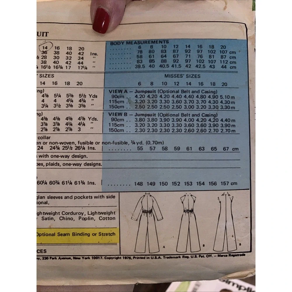 Vintage McCalls 5265 Sewing Pattern 1976 Misses Jumpsuit Cut Size 10 Retro 70s